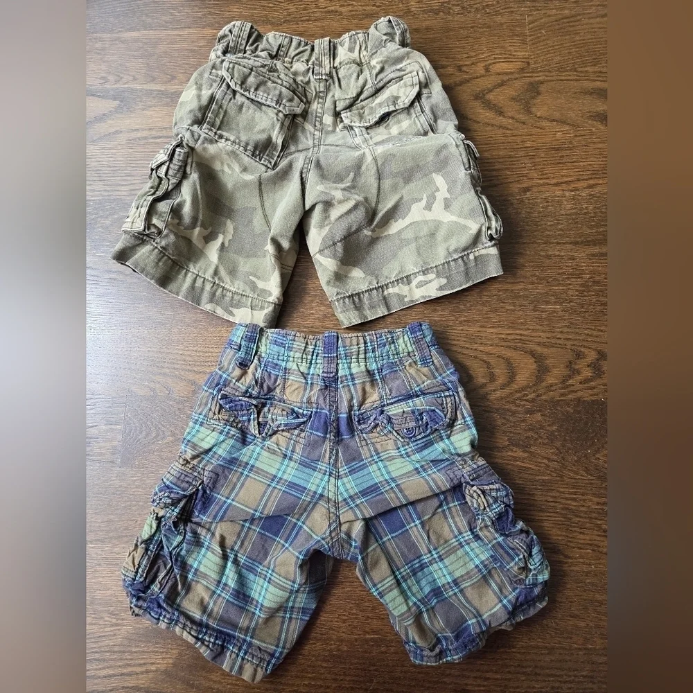 GAP Kids Camouflage and Plaid Cargo Shorts Set Of 2